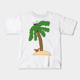 A Palm Tree on a Beach Kids T-Shirt